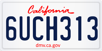 CA license plate 6UCH313
