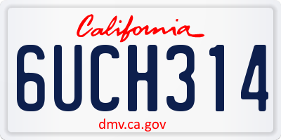CA license plate 6UCH314