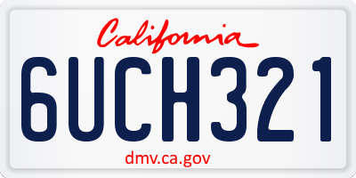 CA license plate 6UCH321