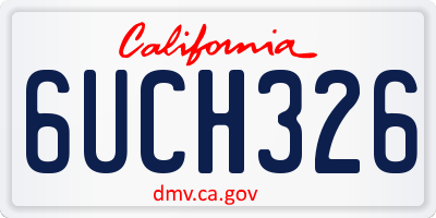 CA license plate 6UCH326