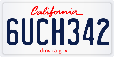 CA license plate 6UCH342