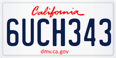 CA license plate 6UCH343