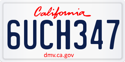 CA license plate 6UCH347