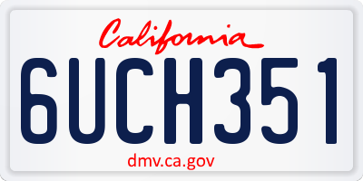 CA license plate 6UCH351