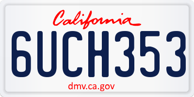 CA license plate 6UCH353