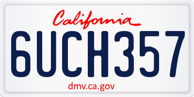 CA license plate 6UCH357