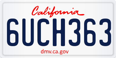 CA license plate 6UCH363