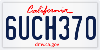 CA license plate 6UCH370