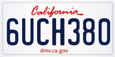 CA license plate 6UCH380