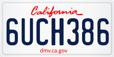CA license plate 6UCH386