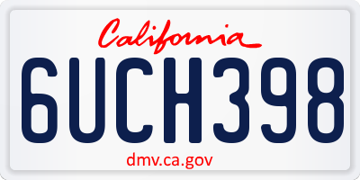 CA license plate 6UCH398