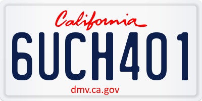 CA license plate 6UCH401