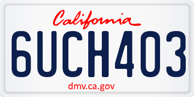 CA license plate 6UCH403