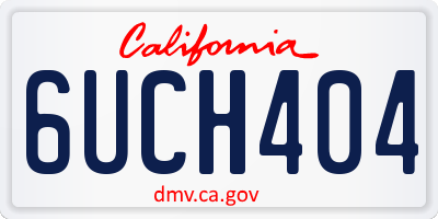 CA license plate 6UCH404