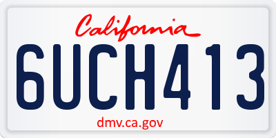 CA license plate 6UCH413