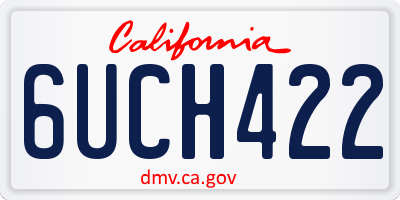 CA license plate 6UCH422