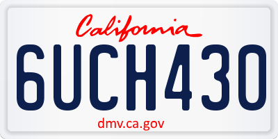 CA license plate 6UCH430