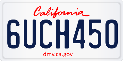 CA license plate 6UCH450