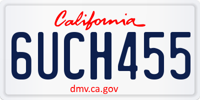 CA license plate 6UCH455