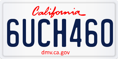 CA license plate 6UCH460