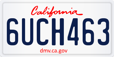 CA license plate 6UCH463