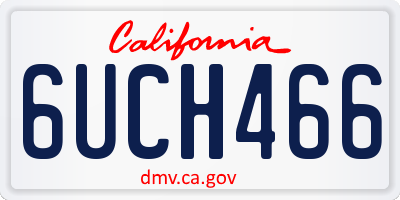 CA license plate 6UCH466