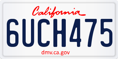 CA license plate 6UCH475