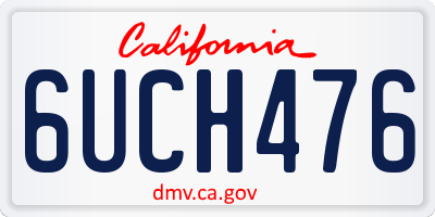 CA license plate 6UCH476