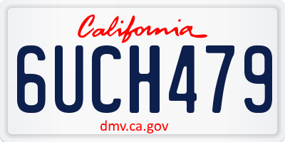 CA license plate 6UCH479