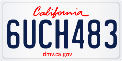 CA license plate 6UCH483