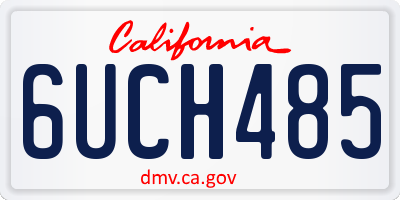 CA license plate 6UCH485