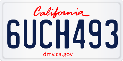 CA license plate 6UCH493