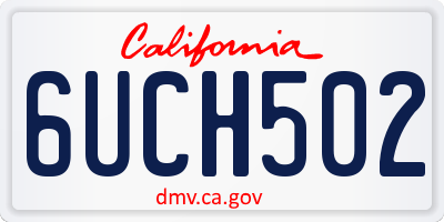 CA license plate 6UCH502