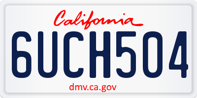 CA license plate 6UCH504