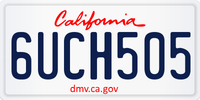 CA license plate 6UCH505