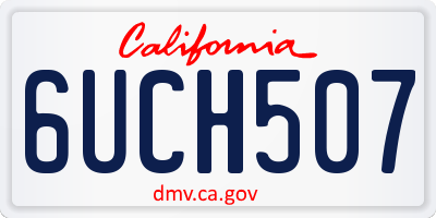 CA license plate 6UCH507