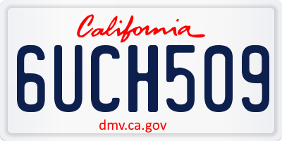 CA license plate 6UCH509