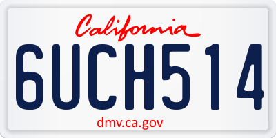 CA license plate 6UCH514