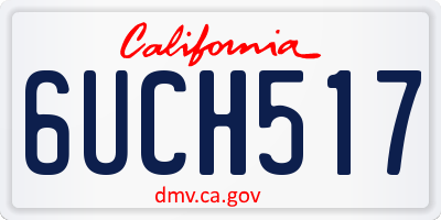 CA license plate 6UCH517