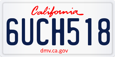 CA license plate 6UCH518