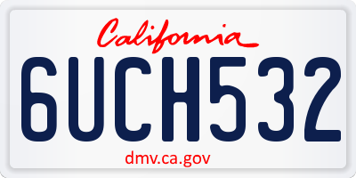 CA license plate 6UCH532