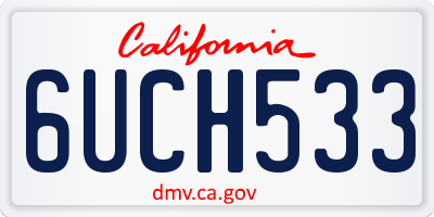 CA license plate 6UCH533