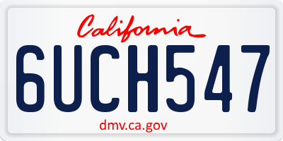 CA license plate 6UCH547