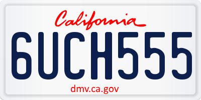 CA license plate 6UCH555