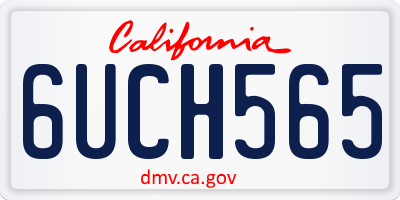 CA license plate 6UCH565