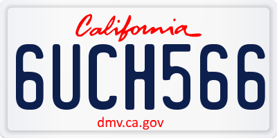 CA license plate 6UCH566