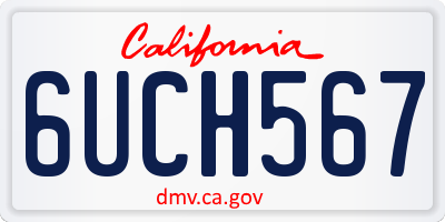 CA license plate 6UCH567