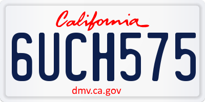 CA license plate 6UCH575