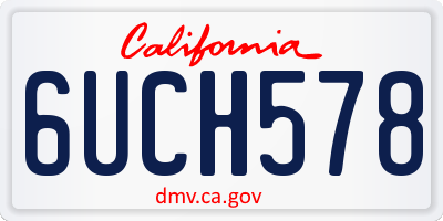 CA license plate 6UCH578