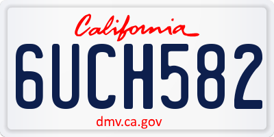 CA license plate 6UCH582